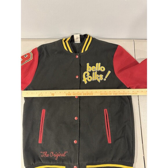 Disney Mickey Mouse & Pluto Hello Folks! Varsity Letterman Red/Black Jacket XL - Picture 11 of 16